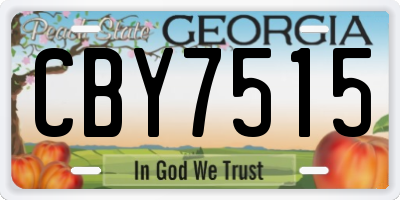 GA license plate CBY7515