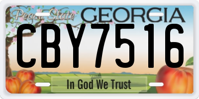 GA license plate CBY7516