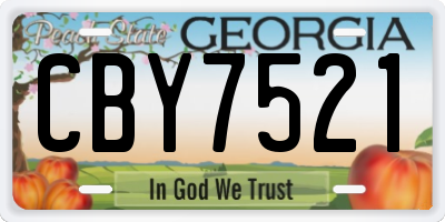 GA license plate CBY7521