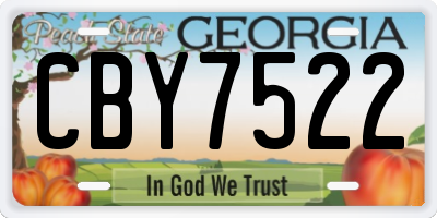 GA license plate CBY7522