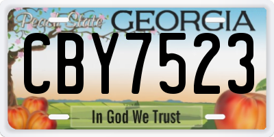 GA license plate CBY7523