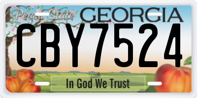 GA license plate CBY7524