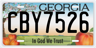 GA license plate CBY7526