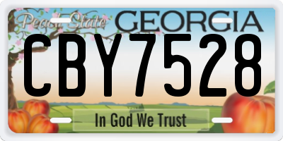 GA license plate CBY7528