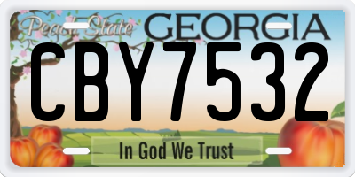GA license plate CBY7532
