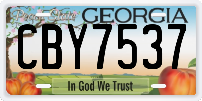 GA license plate CBY7537