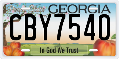 GA license plate CBY7540
