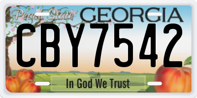 GA license plate CBY7542