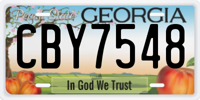 GA license plate CBY7548