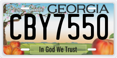 GA license plate CBY7550