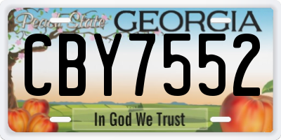 GA license plate CBY7552