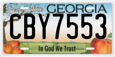 GA license plate CBY7553