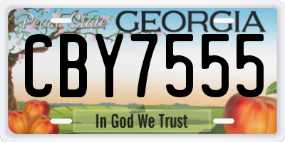 GA license plate CBY7555