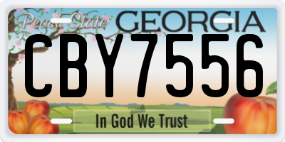 GA license plate CBY7556