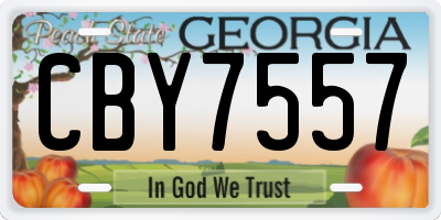 GA license plate CBY7557