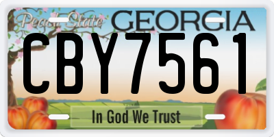 GA license plate CBY7561