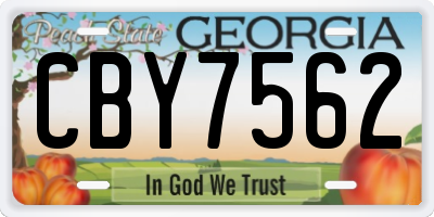GA license plate CBY7562