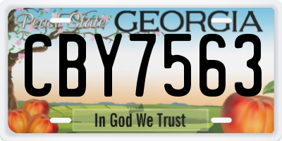 GA license plate CBY7563