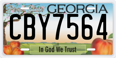 GA license plate CBY7564