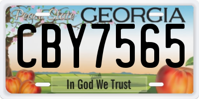 GA license plate CBY7565