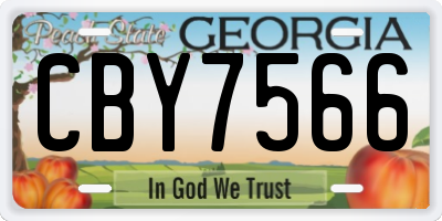 GA license plate CBY7566