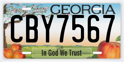 GA license plate CBY7567