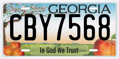 GA license plate CBY7568