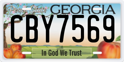 GA license plate CBY7569