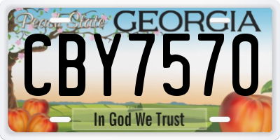 GA license plate CBY7570