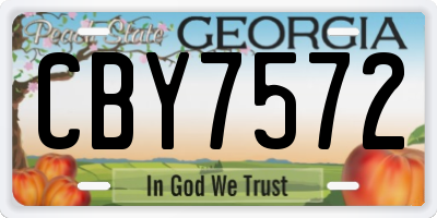GA license plate CBY7572