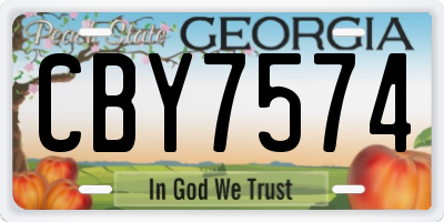 GA license plate CBY7574