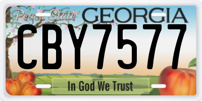 GA license plate CBY7577