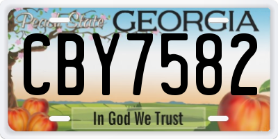 GA license plate CBY7582
