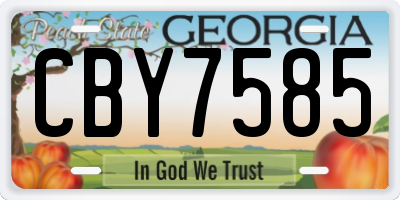 GA license plate CBY7585