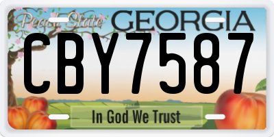 GA license plate CBY7587