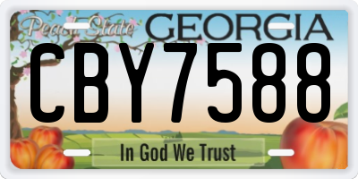 GA license plate CBY7588