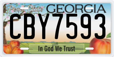 GA license plate CBY7593
