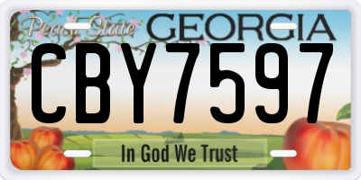 GA license plate CBY7597