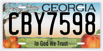 GA license plate CBY7598