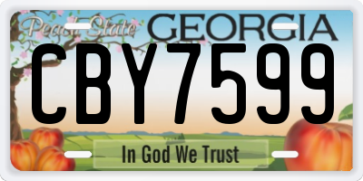 GA license plate CBY7599