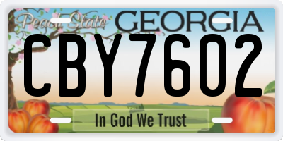 GA license plate CBY7602