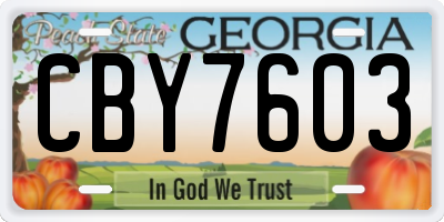 GA license plate CBY7603