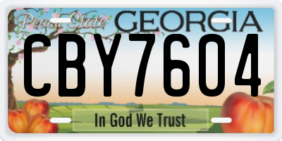 GA license plate CBY7604