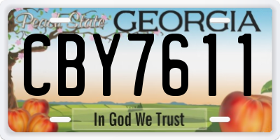 GA license plate CBY7611