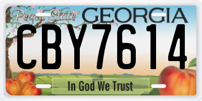 GA license plate CBY7614