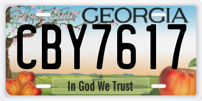 GA license plate CBY7617
