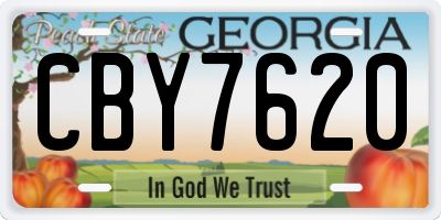GA license plate CBY7620