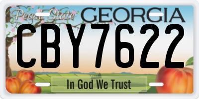 GA license plate CBY7622