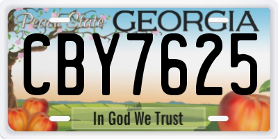 GA license plate CBY7625