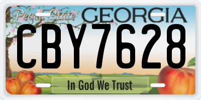 GA license plate CBY7628